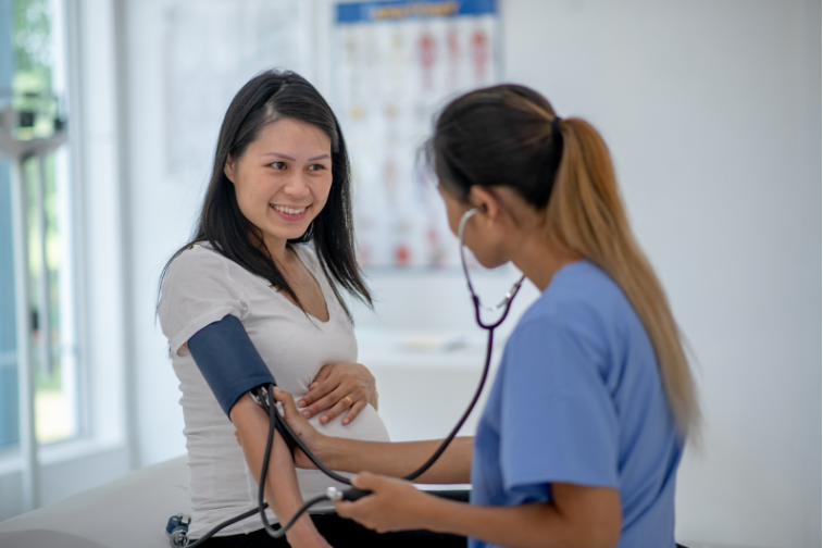 Checking blood pressure